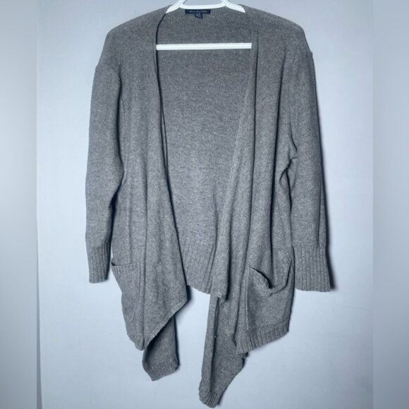 American Eagle XL Cardigan Cotton Blend Grey Contemporary Open Front Pocket AE X - Picture 1 of 7